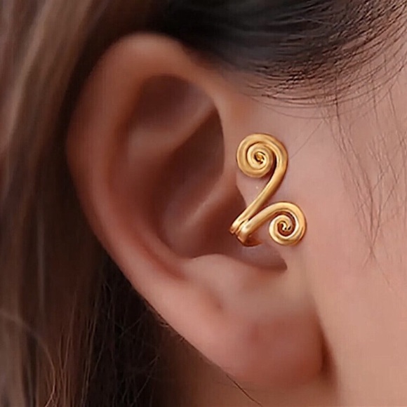 🔴𝟭𝟬/$𝟮𝟱🔴NEW Gold Cuff Swirl Wrap Earring - Picture 10 of 10